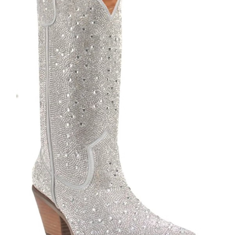 Dingo Silver Sparkle Heeled Boots